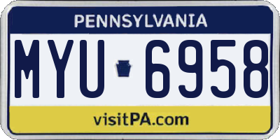 PA license plate MYU6958