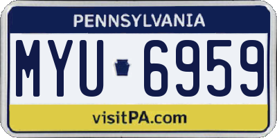 PA license plate MYU6959