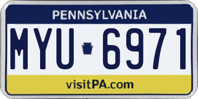 PA license plate MYU6971