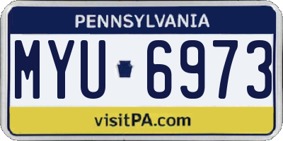 PA license plate MYU6973