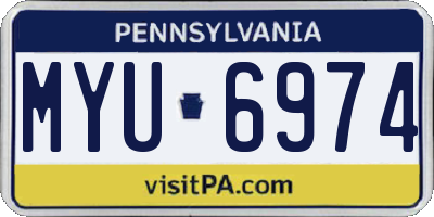 PA license plate MYU6974