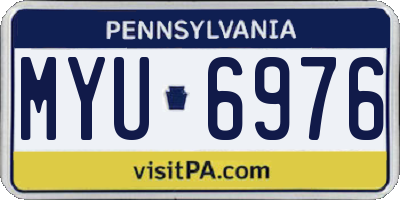 PA license plate MYU6976