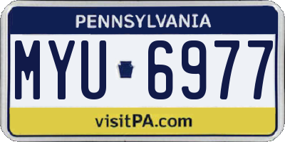 PA license plate MYU6977