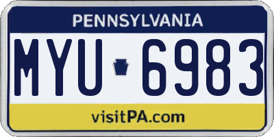 PA license plate MYU6983