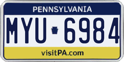PA license plate MYU6984