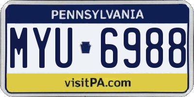 PA license plate MYU6988