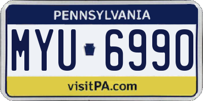 PA license plate MYU6990