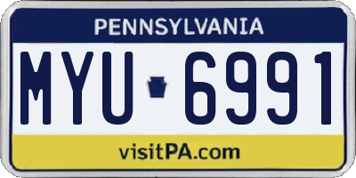 PA license plate MYU6991