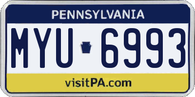 PA license plate MYU6993