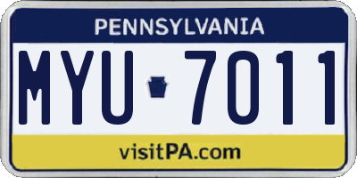 PA license plate MYU7011