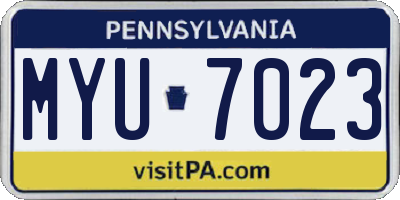 PA license plate MYU7023