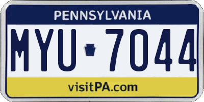PA license plate MYU7044