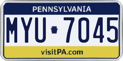 PA license plate MYU7045