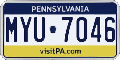 PA license plate MYU7046