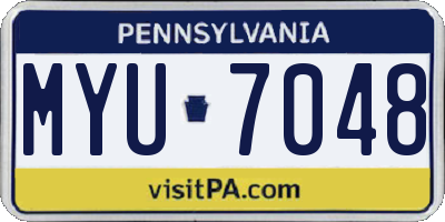 PA license plate MYU7048