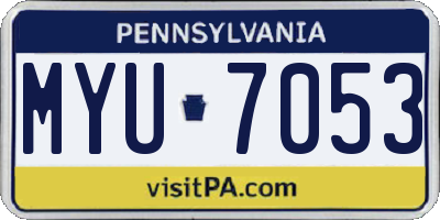 PA license plate MYU7053