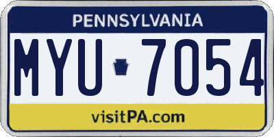 PA license plate MYU7054