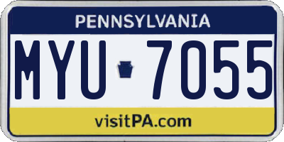 PA license plate MYU7055