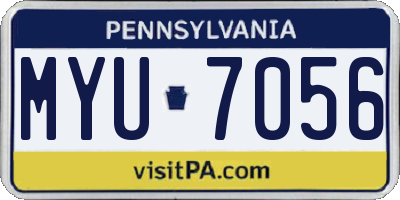 PA license plate MYU7056