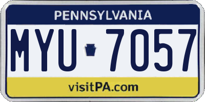 PA license plate MYU7057