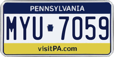PA license plate MYU7059