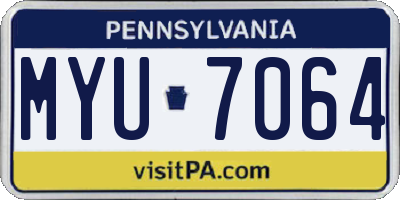 PA license plate MYU7064