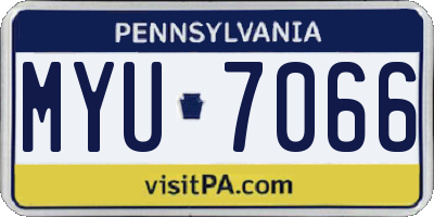 PA license plate MYU7066