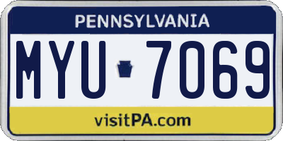 PA license plate MYU7069