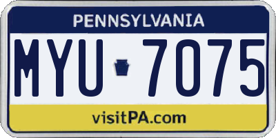 PA license plate MYU7075
