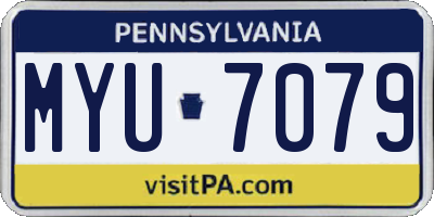 PA license plate MYU7079