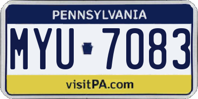 PA license plate MYU7083