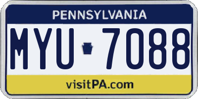 PA license plate MYU7088