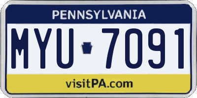 PA license plate MYU7091