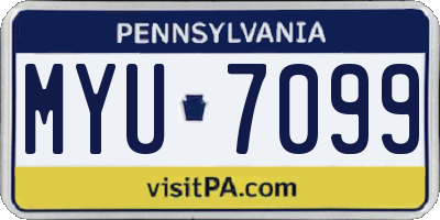 PA license plate MYU7099
