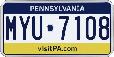PA license plate MYU7108