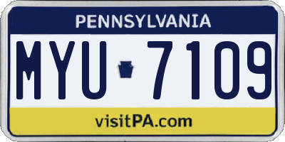 PA license plate MYU7109