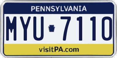 PA license plate MYU7110