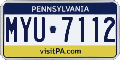 PA license plate MYU7112