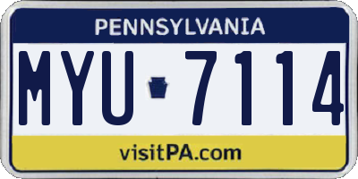 PA license plate MYU7114