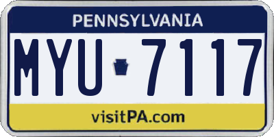 PA license plate MYU7117