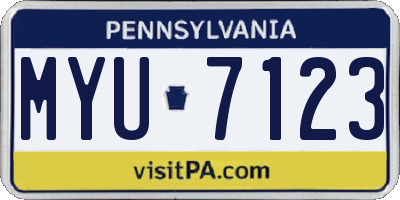 PA license plate MYU7123