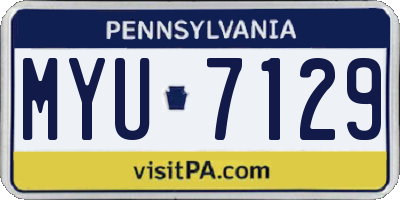 PA license plate MYU7129