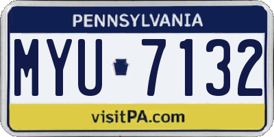 PA license plate MYU7132