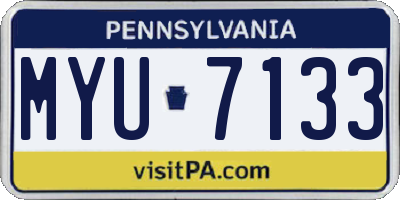 PA license plate MYU7133