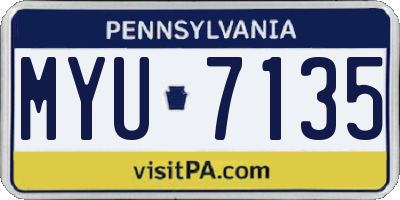 PA license plate MYU7135