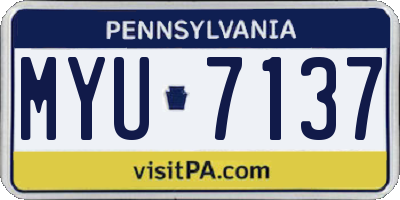 PA license plate MYU7137