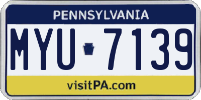 PA license plate MYU7139