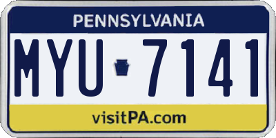 PA license plate MYU7141