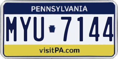 PA license plate MYU7144