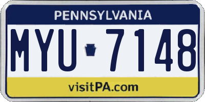 PA license plate MYU7148